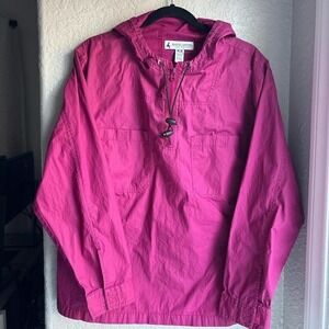 Vintage Marsh Landing 100% Cotton Quarter Zip Pullover Hooded Jacket Size L